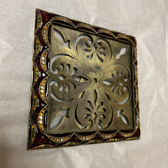 Jay Strongwater Frame, Petite, Enamel, Austrian Crystals, Metal, Brown, Moss, Amber, Sku: 033158