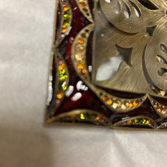 Jay Strongwater Frame, Petite, Enamel, Austrian Crystals, Metal, Brown, Moss, Amber, Sku: 033158