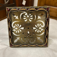 Jay Strongwater Frame, Petite, Enamel, Austrian Crystals, Metal, Brown, Moss, Amber, Sku: 033158