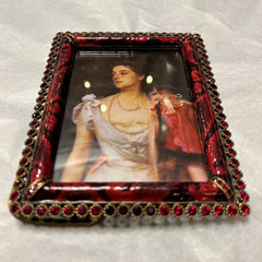 Jay Strongwater Custom Frame, Red Crystals, Dark Brass and Enamel Frame, Sku: 033159
