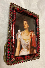 Jay Strongwater Custom Frame, Red Crystals, Dark Brass and Enamel Frame, Sku: 033159