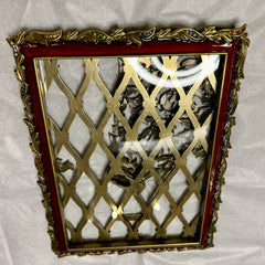 Jay Stongwater Petite Picture Frame, Red Enamel, Brass, Crystals, Sku: 033161