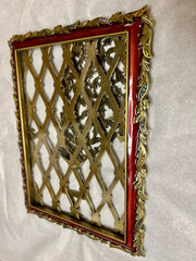 Jay Stongwater Petite Picture Frame, Red Enamel, Brass, Crystals, Sku: 033161
