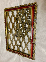 Jay Stongwater Petite Picture Frame, Red Enamel, Brass, Crystals, Sku: 033161