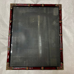 Jay Strongwater Petite Easel Picture Frame, Brass, Red Enamel, Crystals, Sku: 033163