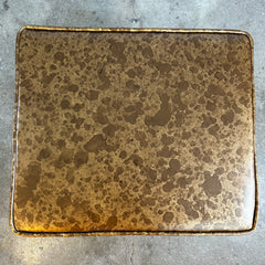 Vintage Bench, Rollable Wheels, Vinyl, Golden and Brown Upholstery Pattern