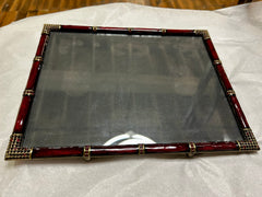 Jay Strongwater Petite Easel Picture Frame, Brass, Red Enamel, Crystals, Sku: 033163
