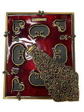 Jay Strongwater Petite Easel Picture Frame, Brass, Red Enamel, Crystals, Sku: 033163