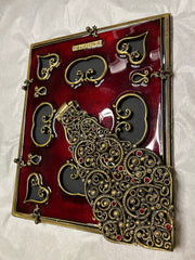 Jay Strongwater Petite Easel Picture Frame, Brass, Red Enamel, Crystals, Sku: 033163