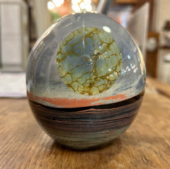 Art Glass Egg Incense Burner, Signed by Artist, Sku: 033174