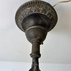 Antique Four-Arm Chandelier, Cut Milk Glass Bowl, Dark Bronze Finish, Sku: 033176