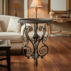 La Barge Table, Bronze, Round, Tripod Base, Sku: 033180