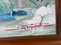 Original Artwork, Two Leopards at Stream, Signed by Artist, Framed, Sku: 033194