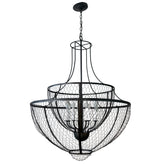 Currey & Co. "Winton" Chandelier 9000-0037, Wrought Iron, Chicken Wire, 8 Light, Sku: 033177