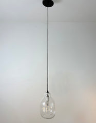 Pendant Light, Clear Glass, Black Hardware, Sku: 033183