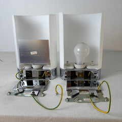 Pair of Flos. Inc. Wall Sconces w/ Frosted White Curved Shade, Nickel Base, Sku: 033182