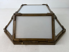 Visual Comfort, Morris 2 Light Flush Mount Fixture, Milk Galss and Antique Brass Finish, Sku: 032681