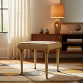 Italian Regency Style Travertine Mini Table on Casters, Wood Base, Brass Detail, Sku: 033220