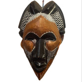 Kelechi African Wood Hand Carved Mask, Primitive