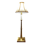 Table Lamp, Solid Brass, Candlestick Top, Trumpet Base