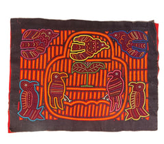 Textile Art, Various Birds Embroidery, Hand Crafted, Mola