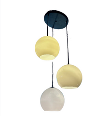 Pendant Light, Three Globe, Milk Glass, Adjustable Height, sku: 032398