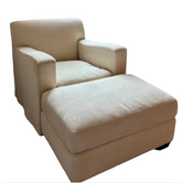 Lounge Chair Ottoman Set, Swivel, Creme Upholstery, Sku: 032813