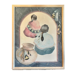 Connie Baker, Wall Art, 2 Native American Women with Pottery, Stucco on Canvas, sku: 032909