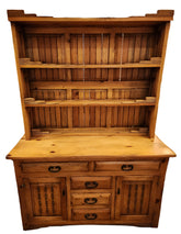 Pinewood Hutch Bookshelf Top, 5 Drawers, 2 Lowers Cabinets, Sku: 025903