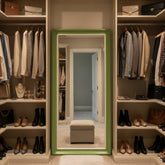 Beveled Mirror Framed in Green and White, Sku: 033079