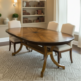 Oval Wood Dining Table With Brass Star Inlay, Sku: 033092