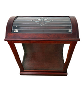 JMX International Leaded Glass Curio Cabinet, Quilt Cabinet, Sku: 033274