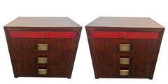 Pair of Bolier & Co. Decca Home Chest of Drawers/Nightstands, Red Drawer, Sku: 033235