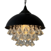 Visalia Petite Chandelier or Pendant Light, Metal Hood, Crystal, Sku: 033169
