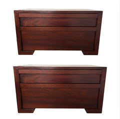 Pair of Wood Night Stands, Bedside Tables, Contemporary Style, Sku: 032815