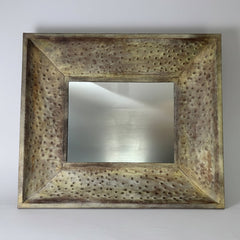 Metal Framed Mirror, Reverse Dimple Design, Sku: 033005