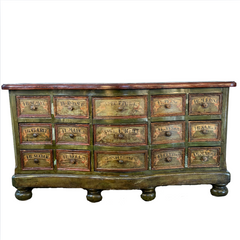 Large Rustic Cabinet, Twelve-Drawer, One Center Cabinet, sku: 033556