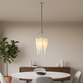 Foscarini Chandelier, Murano Glass, Five Light, Milk Glass, sku: 033479