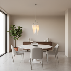 Foscarini Chandelier, Murano Glass, Five Light, Milk Glass, sku: 033479