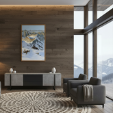 Original Acrylic on Canvas Signed by Artist, Kuhn - 1992 Described as Rocky and Snowy Mountain Top, Sku 033448