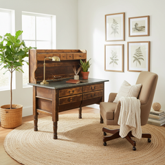 Primitive Possum Belly Wood/Metal Flour Bin Hutch, Sku: 033447