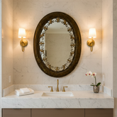 Oval Mirror, Metal Frame with Filagree Detail, Sku: 033442