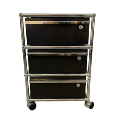 USM Haller Storage Pedestal, Three Drawer, Black, Swiss, sku: 032913
