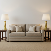 Knob Creek Design Barley Twist Carved Wood Painted Table Lamps in Marigold Yellow, Sku 033660