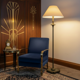 Art Deco Style Brass Floor Lamp, Sku 033664