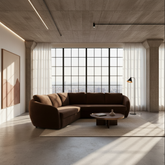 Thayer Coggin 3 Piece Chenille L Shaped Sectional Sofa, Brown, Sku 033633