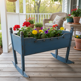 Primitive Wood Baby Cradle with Time Worn Blue Paint, Sku 033672