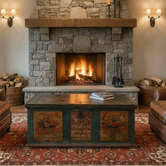 1874 German Antique Blanket Chest, Sku 033680