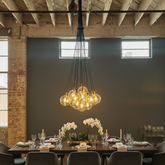 Bubble Pendant Chandelier, Clear Glass Bubbles, Cable Adjustable, Sku 033683