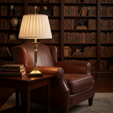 Frederick Cooper Brass Table Lamp, Square Base with Candlestick Styling, Sku: 33693
